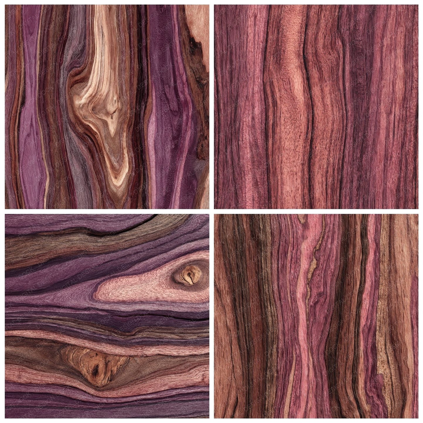Rosewood Violet Brown Grain Digital Paper Pack (DDD003287)