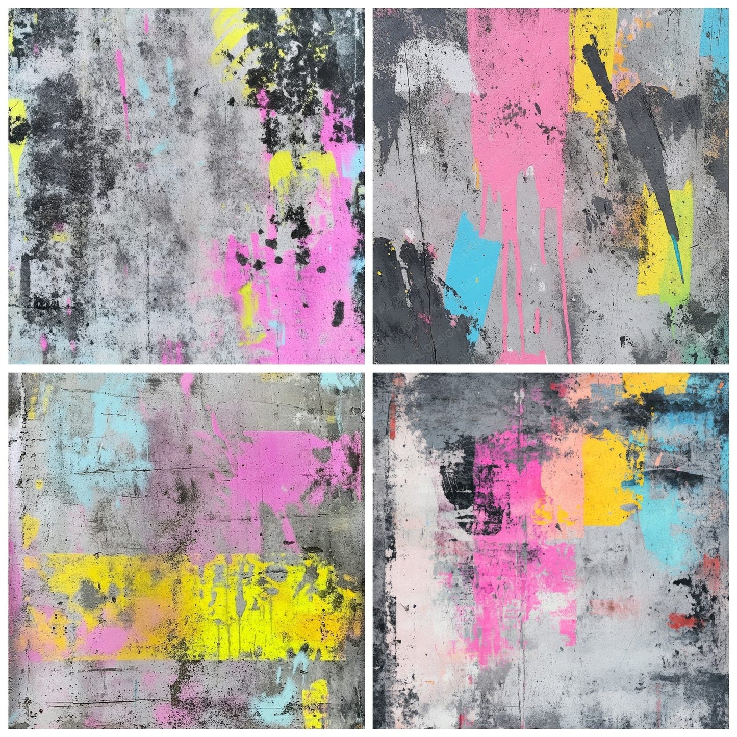 Rough Concrete Spray Paint Digital Paper Pack (DDD003291)