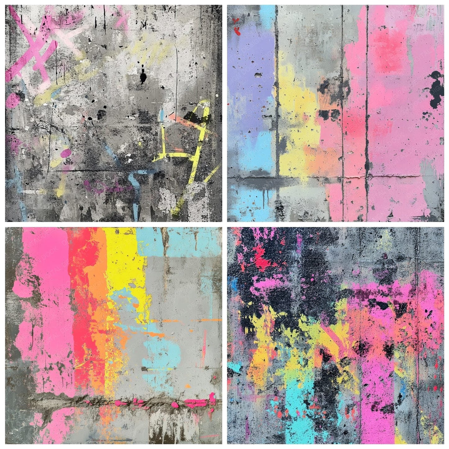 Rough Concrete Spray Paint Digital Paper Pack (DDD003291)