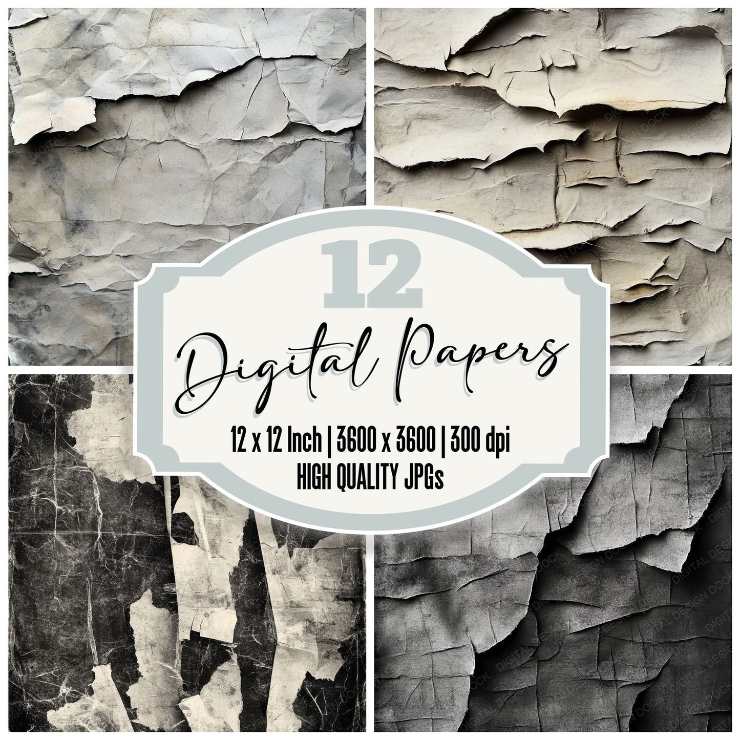 Rough Scuffed Adhesive Background Digital Paper Pack (DDD003292)