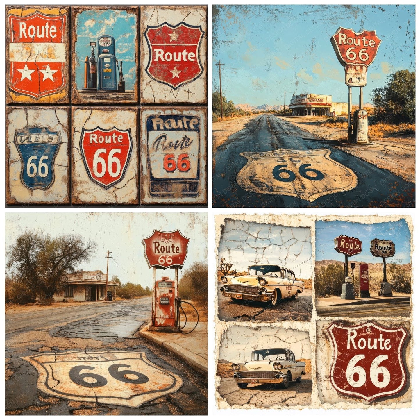 Route 66 Diner Digital Paper Pack (DDD003293)