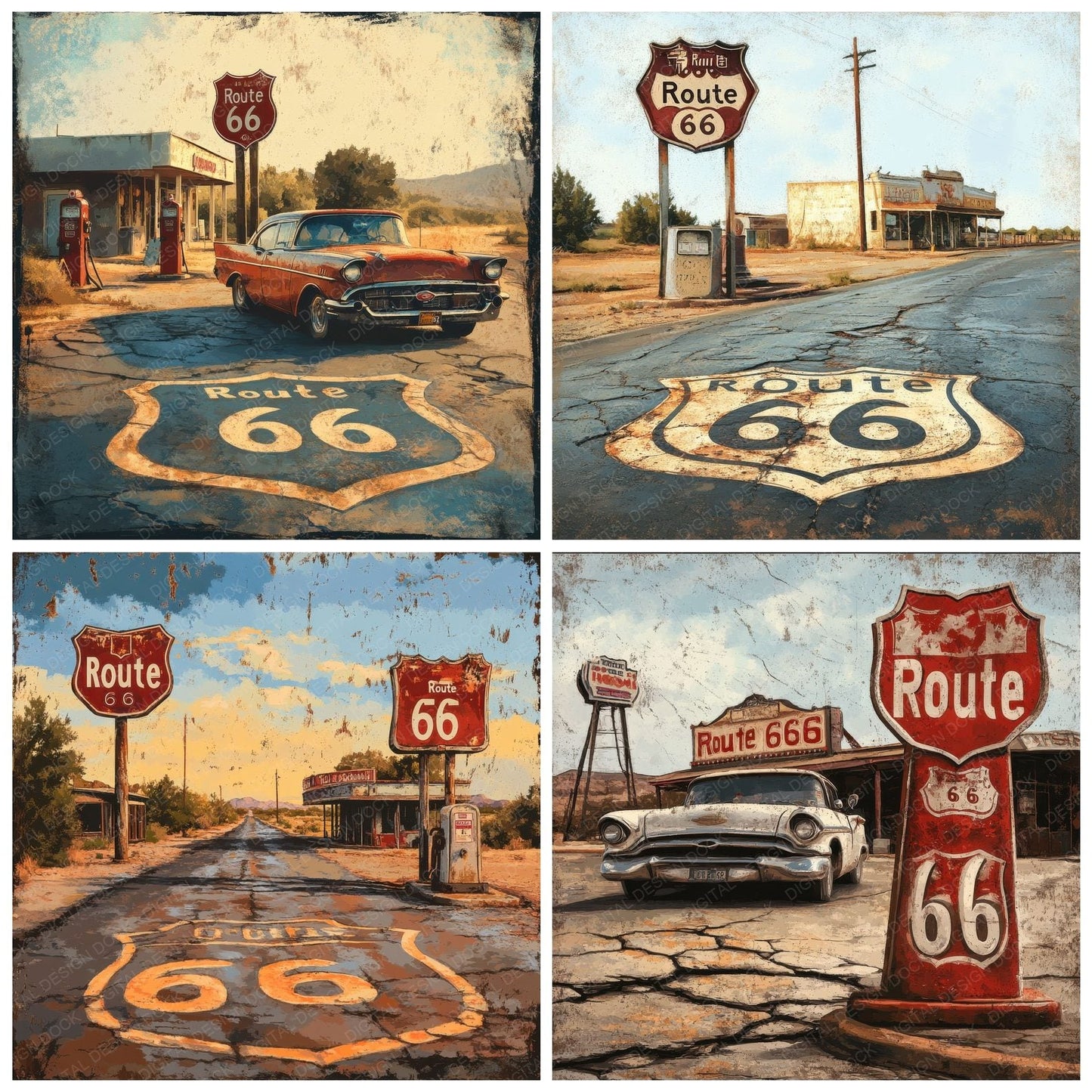 Route 66 Diner Digital Paper Pack (DDD003293)