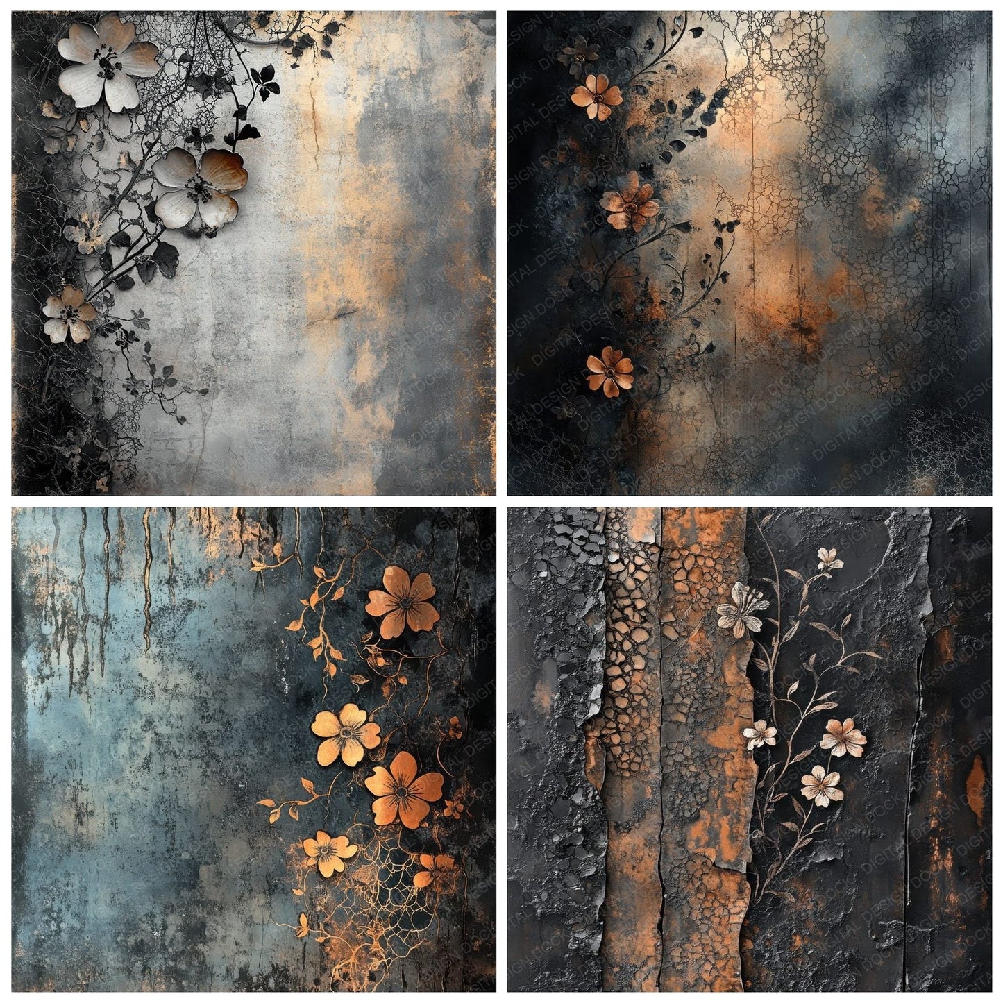 Rust and Petals Digital Paper Pack (DDD003302)