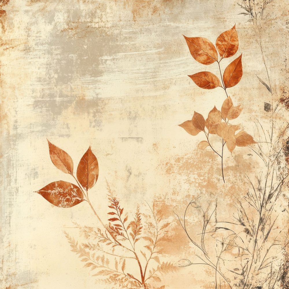 Rust Stained Botanicals Background Digital Paper Pack (DDD003311)