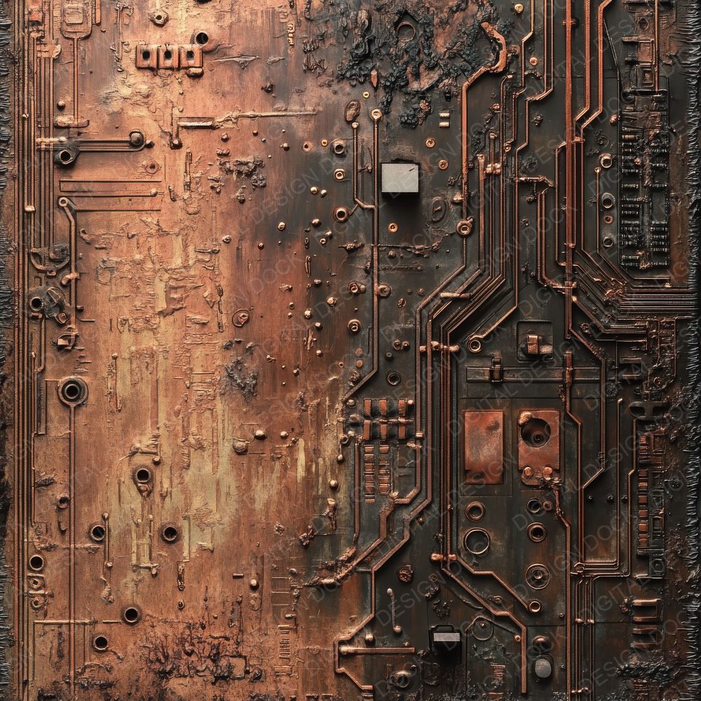 Rusted Circuit Boards Background Digital Paper Pack (DDD003313)
