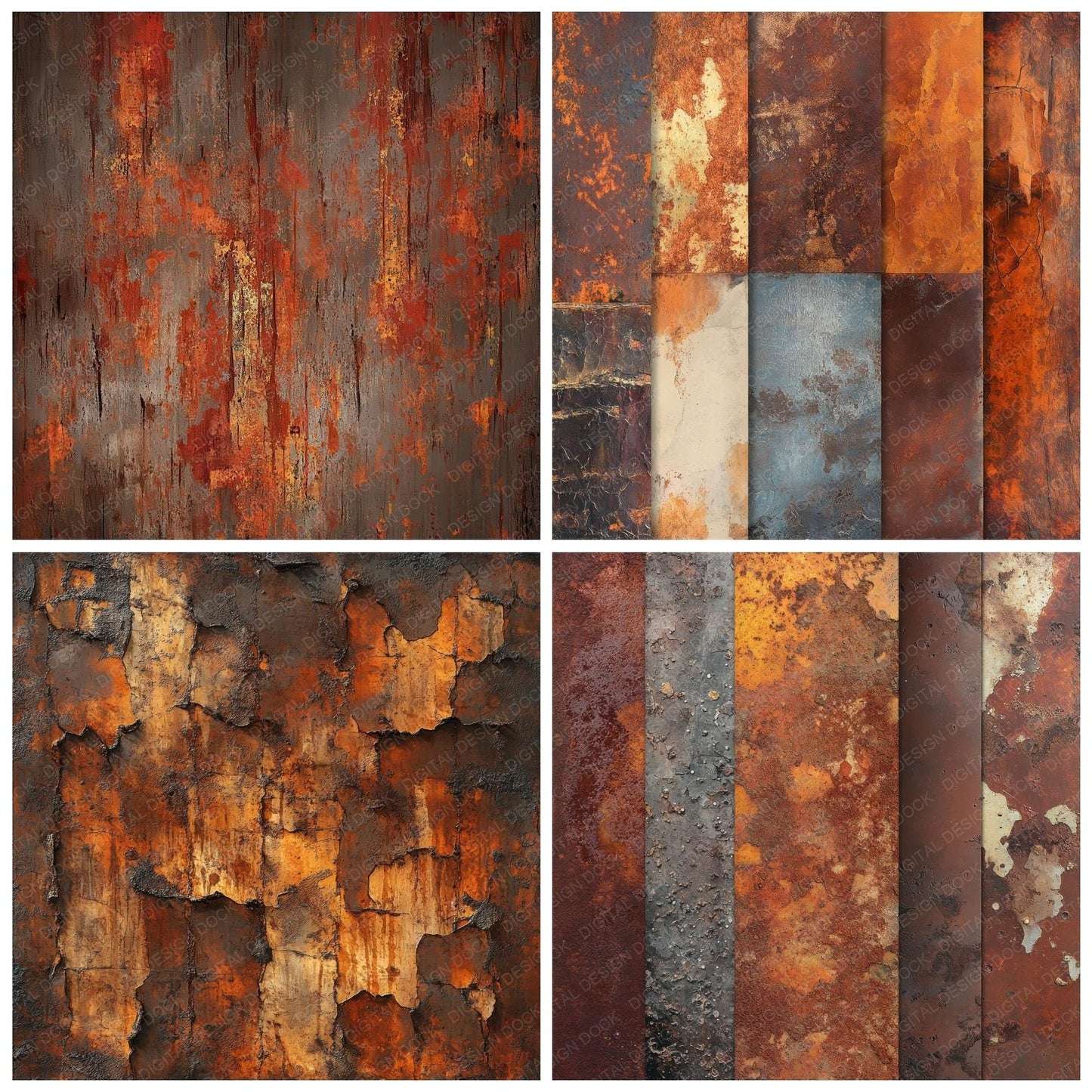 Rusted Industrial Splatter Digital Paper Pack (DDD003317)
