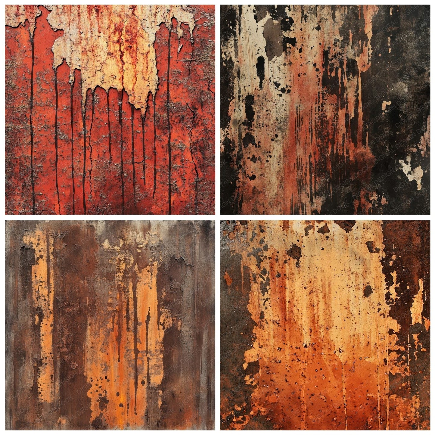 Rusted Industrial Splatter Digital Paper Pack (DDD003317)