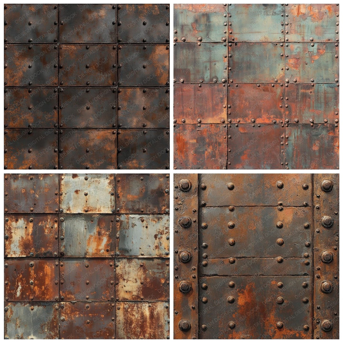 Rusted Steel Grids Digital Paper Pack (DDD003320)
