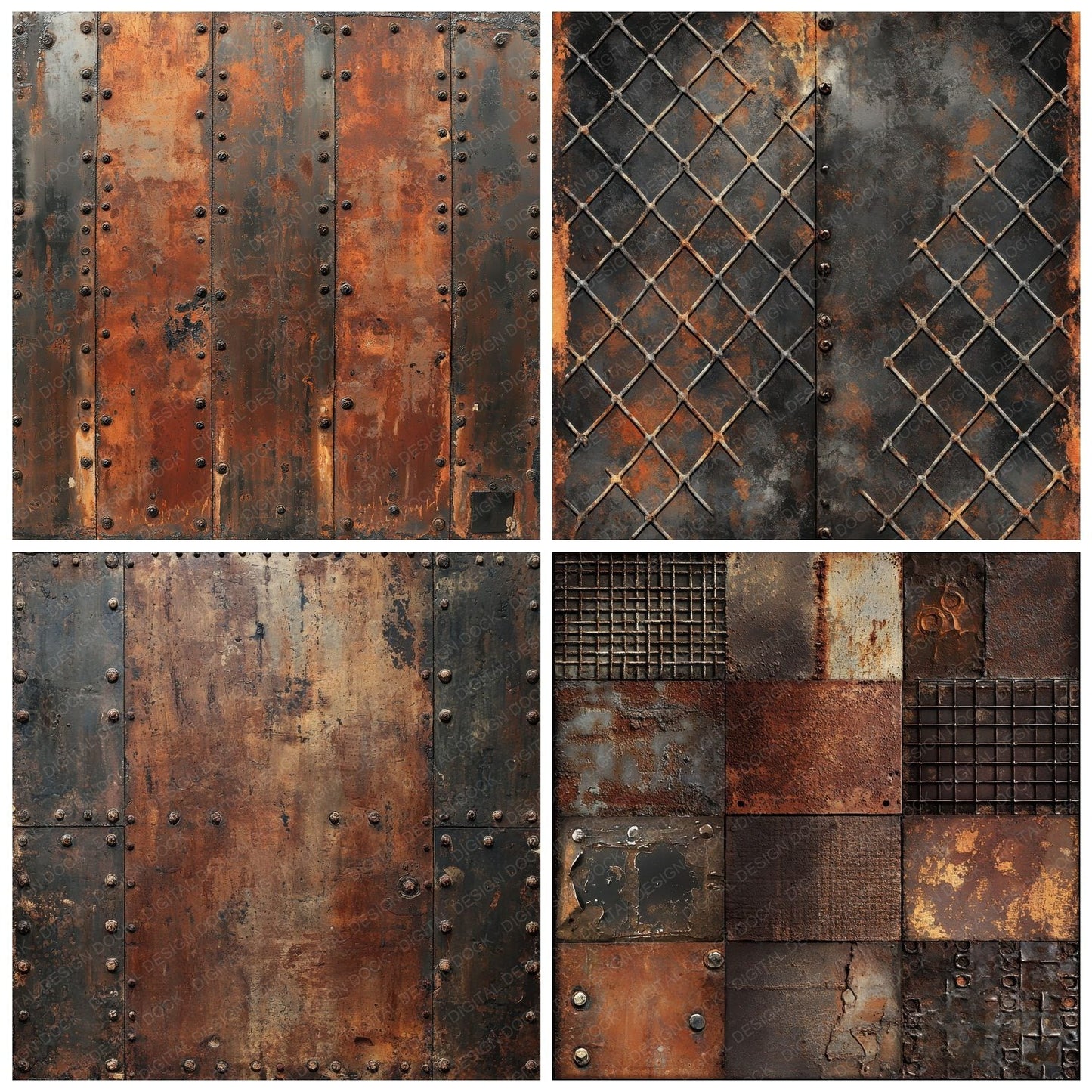 Rusted Steel Grids Digital Paper Pack (DDD003320)