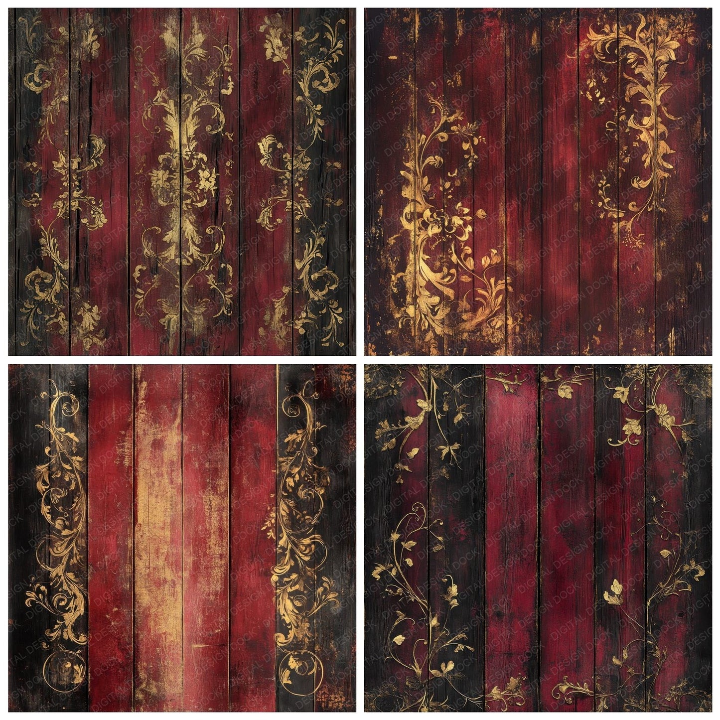 Rustic Rosewood Digital Paper Pack (DDD003326)