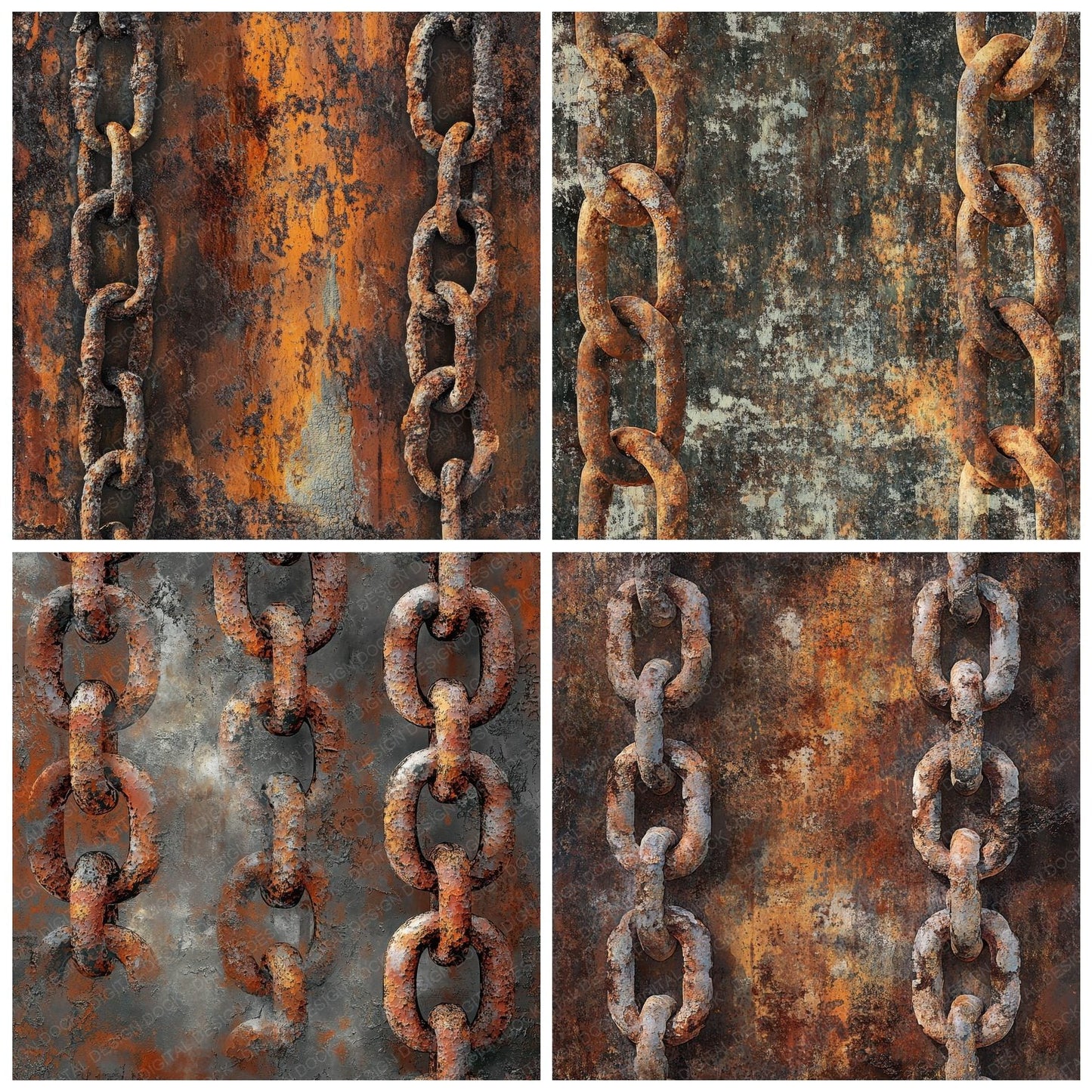 Rusty Chains Background Digital Paper Pack (DDD003330)