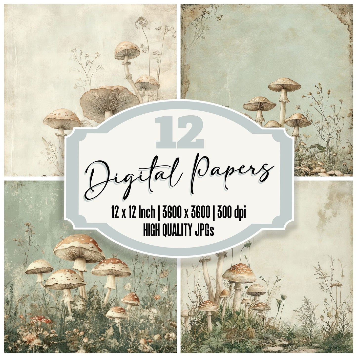 Sage Sprawl Mycelium Digital Paper Pack (DDD003357)