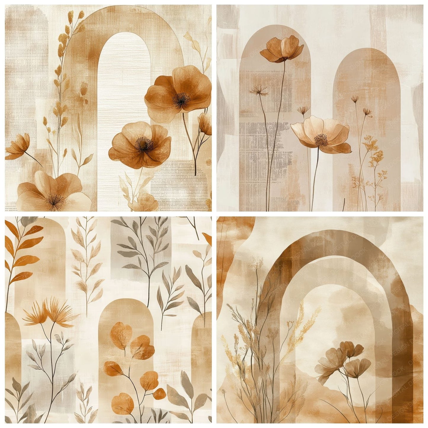 Sand Arch Bloom Digital Paper Pack (DDD003370)