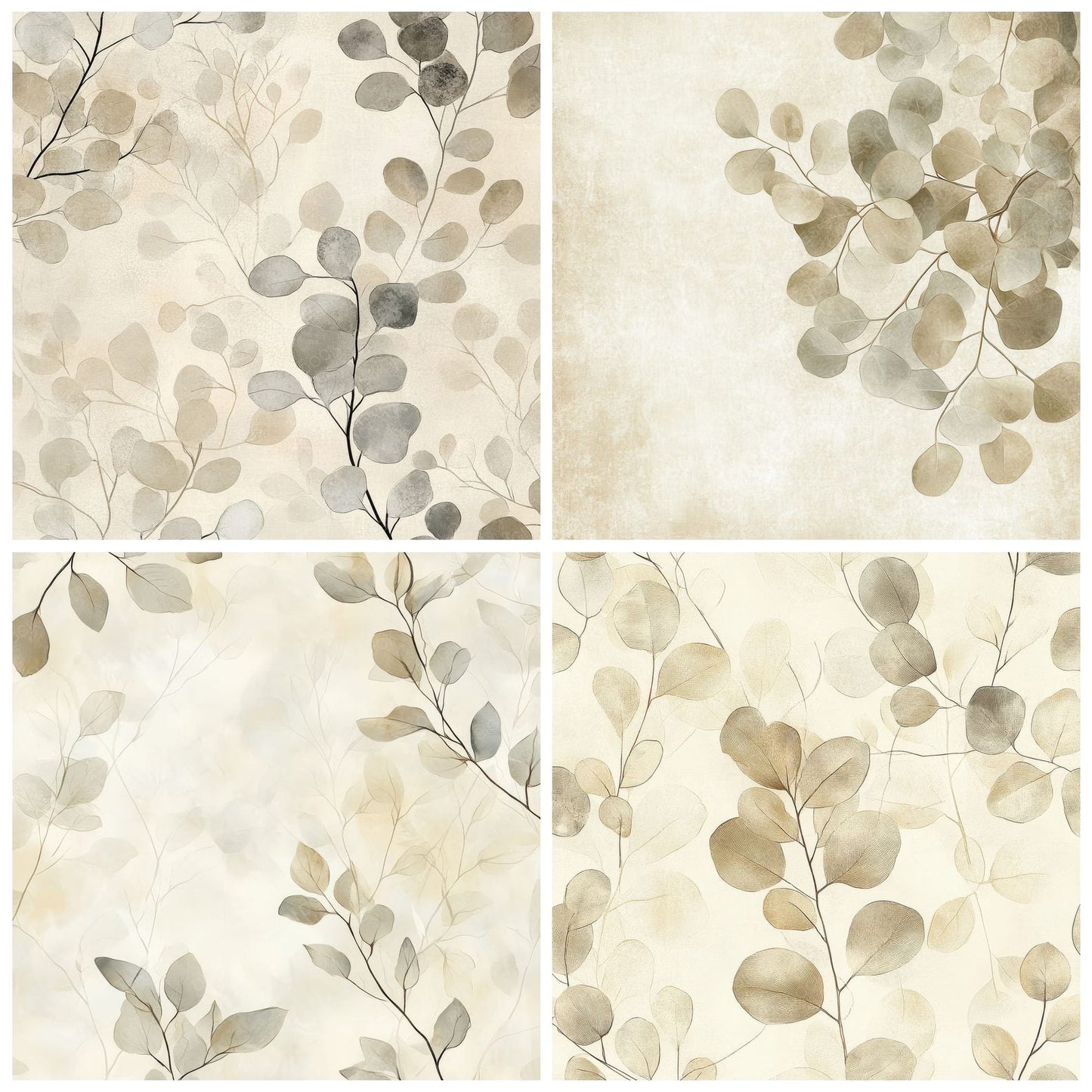 Sand Eucalyptus Sketch Digital Paper Pack (DDD003373)