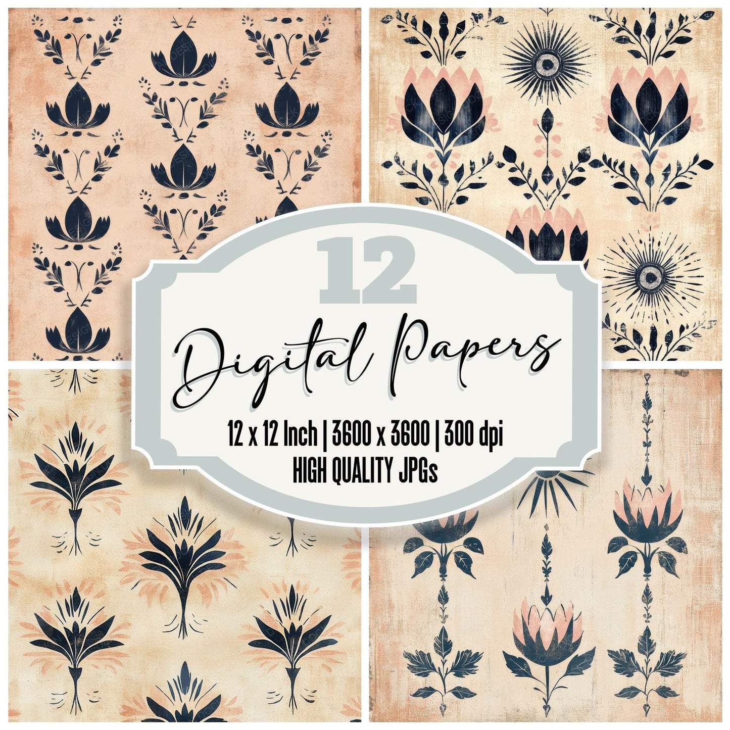 Sand Tulip Chain Digital Paper Pack (DDD003378)