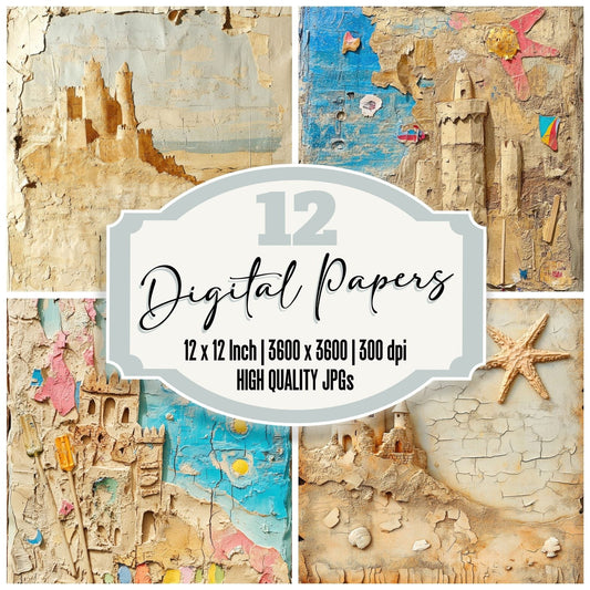 Sandcastle Toy Print Digital Paper Pack (DDD003380)