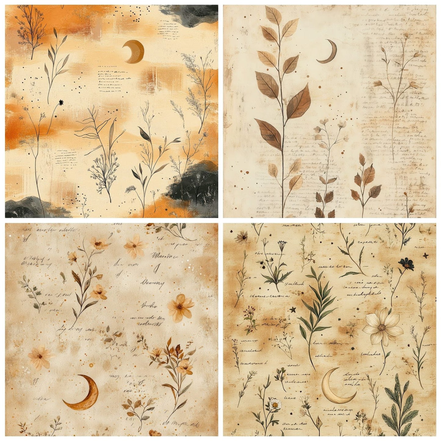 Sandstone Moon Script Digital Paper Pack (DDD003383)