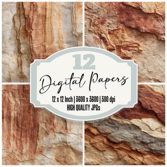 Sandstone Rust Striation Bloom Digital Paper Pack (DDD003385)
