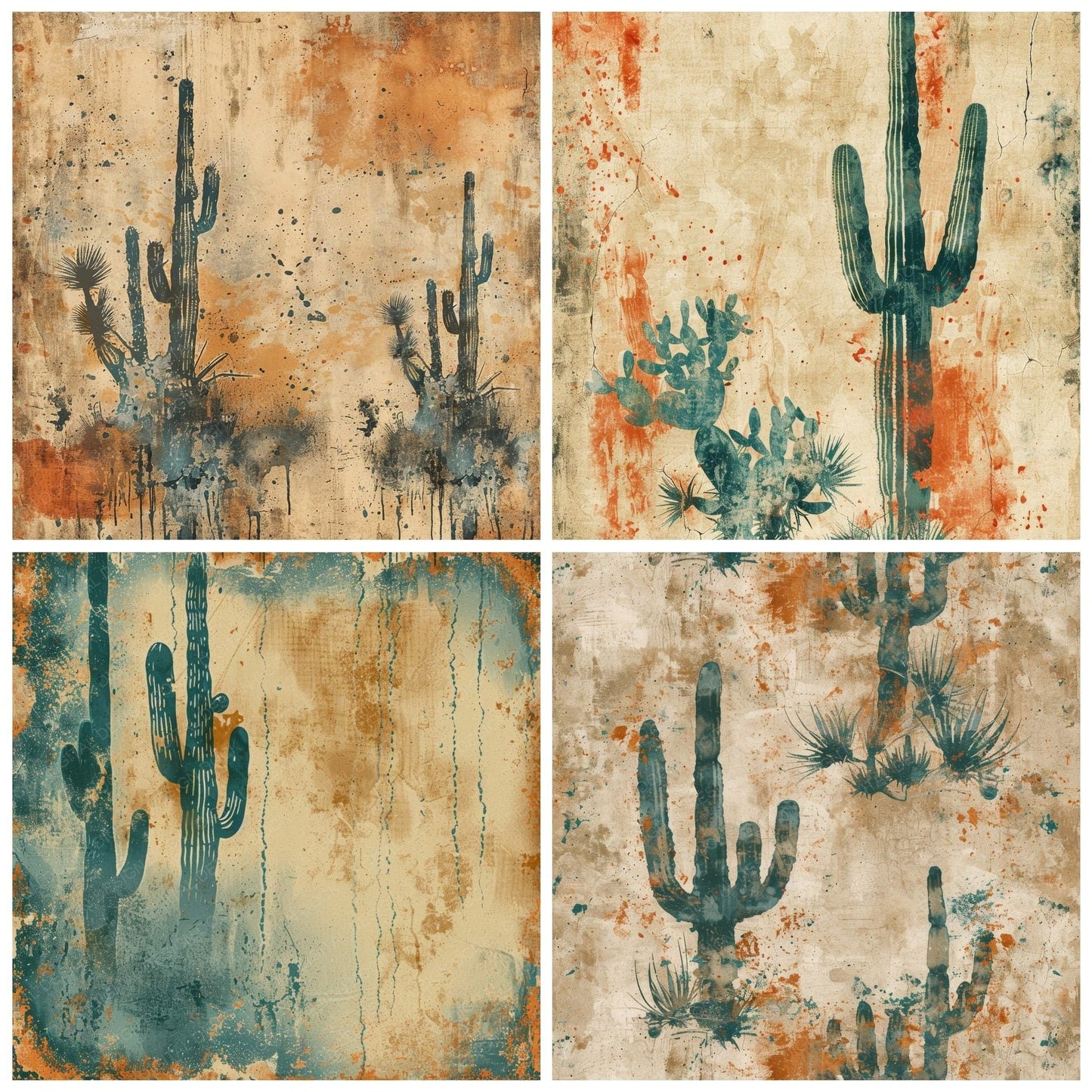 Sandy Beige Cactus Digital Paper Pack (DDD003387)