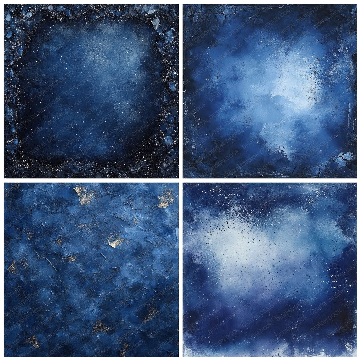 Sapphire Dust Border Digital Paper Pack (DDD003392)