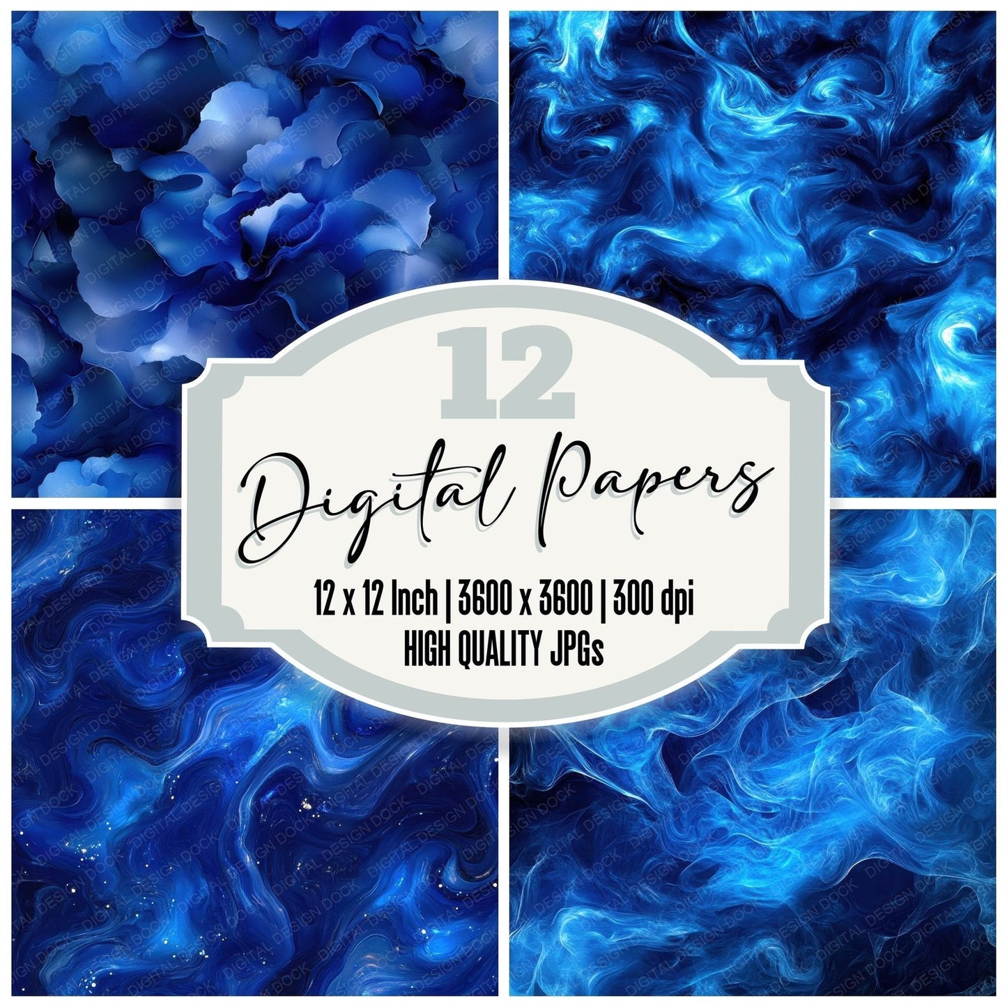 Sapphire Ink Storm Digital Paper Pack (DDD003395)
