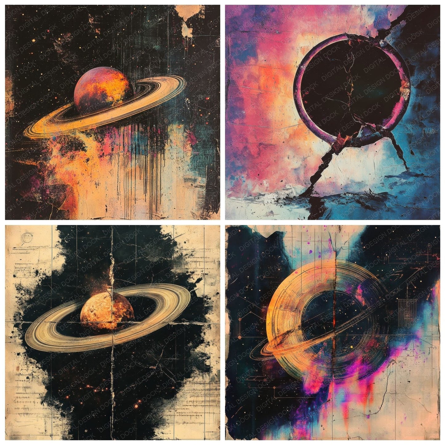 Saturn Rings Debris Digital Paper Pack (DDD003398)