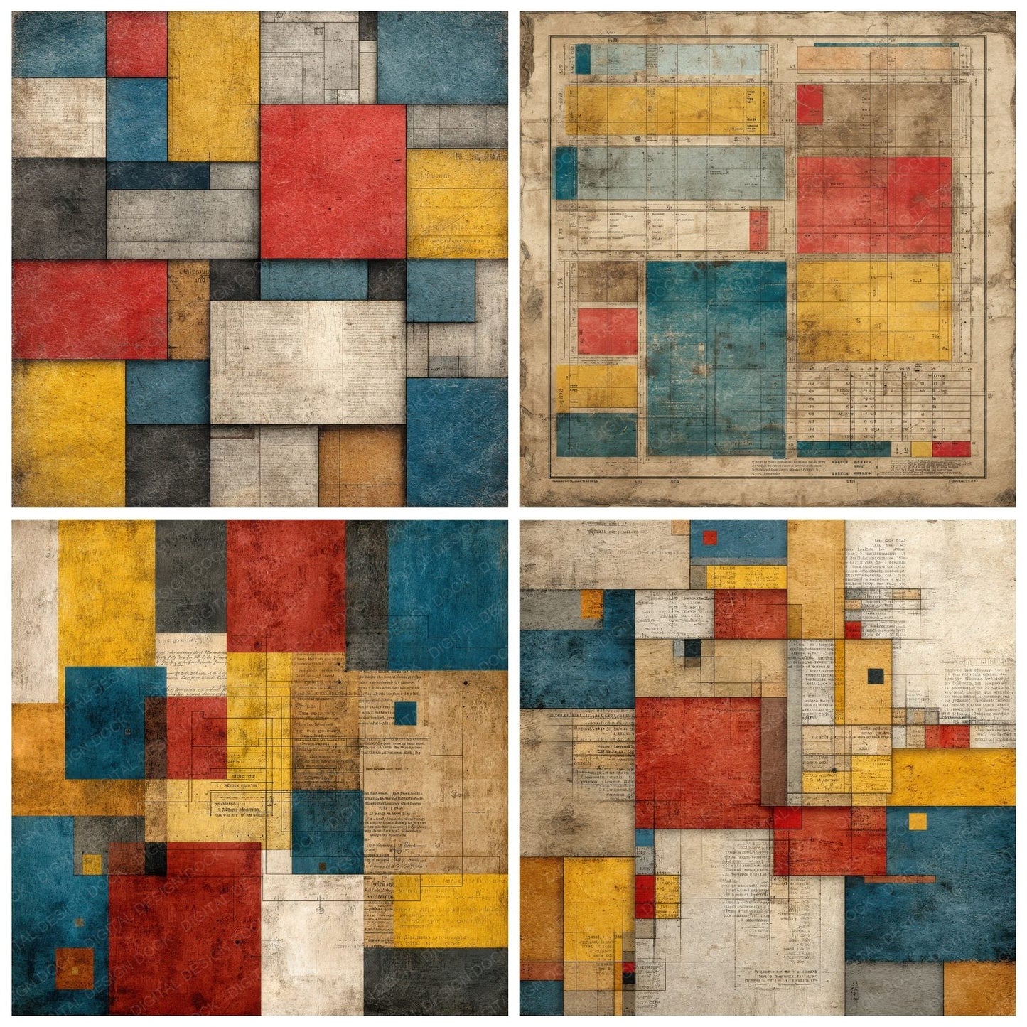 School Chart Primary Diagram Grid Digital Paper Pack (DDD003408)