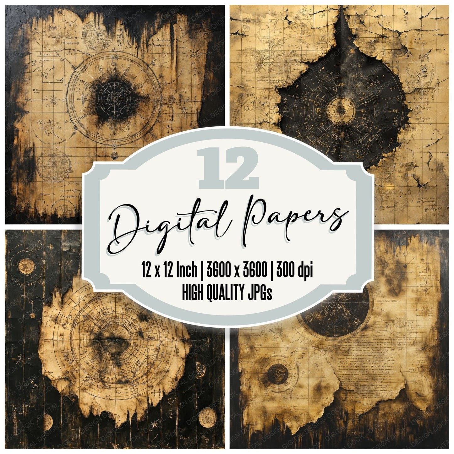 Scorched Alchemical Scrolls Digital Paper Pack (DDD003413)