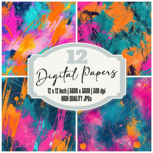 Scribble Neon Marker Digital Paper Pack (DDD003422)