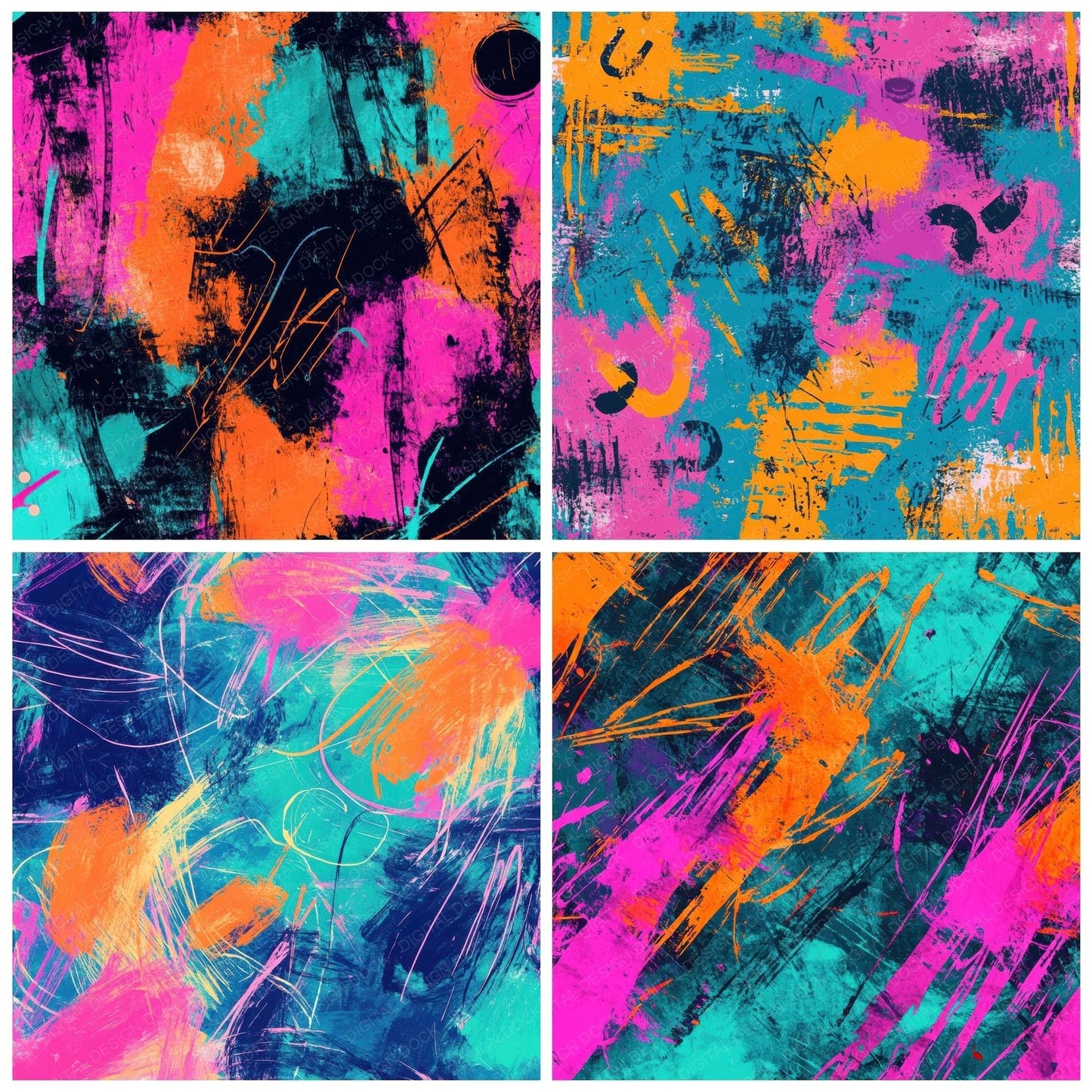 Scribble Neon Marker Digital Paper Pack (DDD003422)