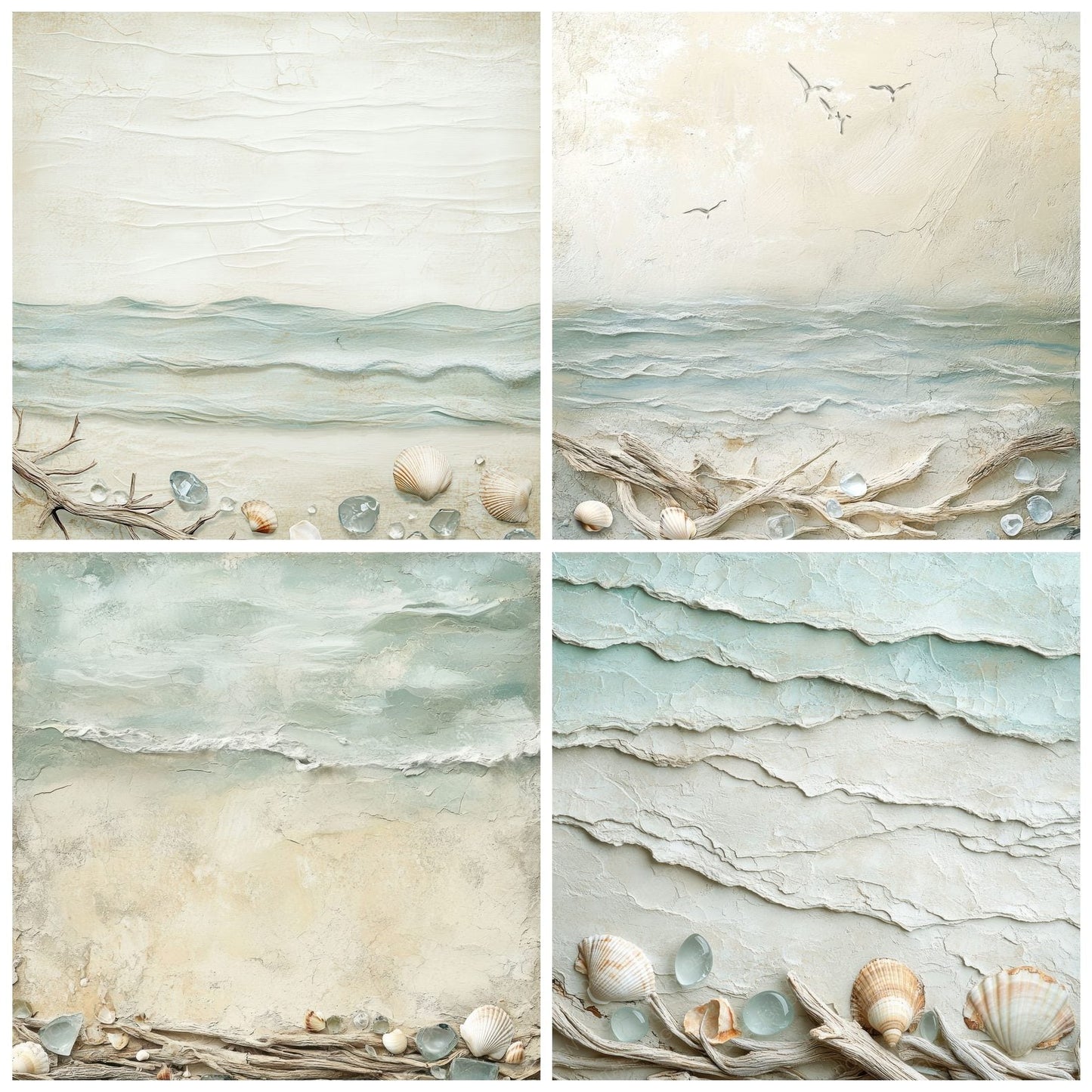 Sea Glass Driftwood Shore Digital Paper Pack (DDD003425)