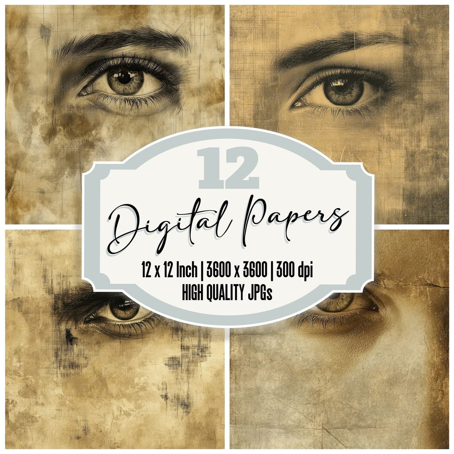 Sepia Blink Pattern Digital Paper Pack (DDD003447)