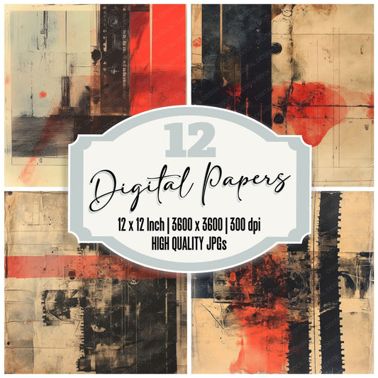 Sepia Tape Stamp Digital Paper Pack (DDD003455)
