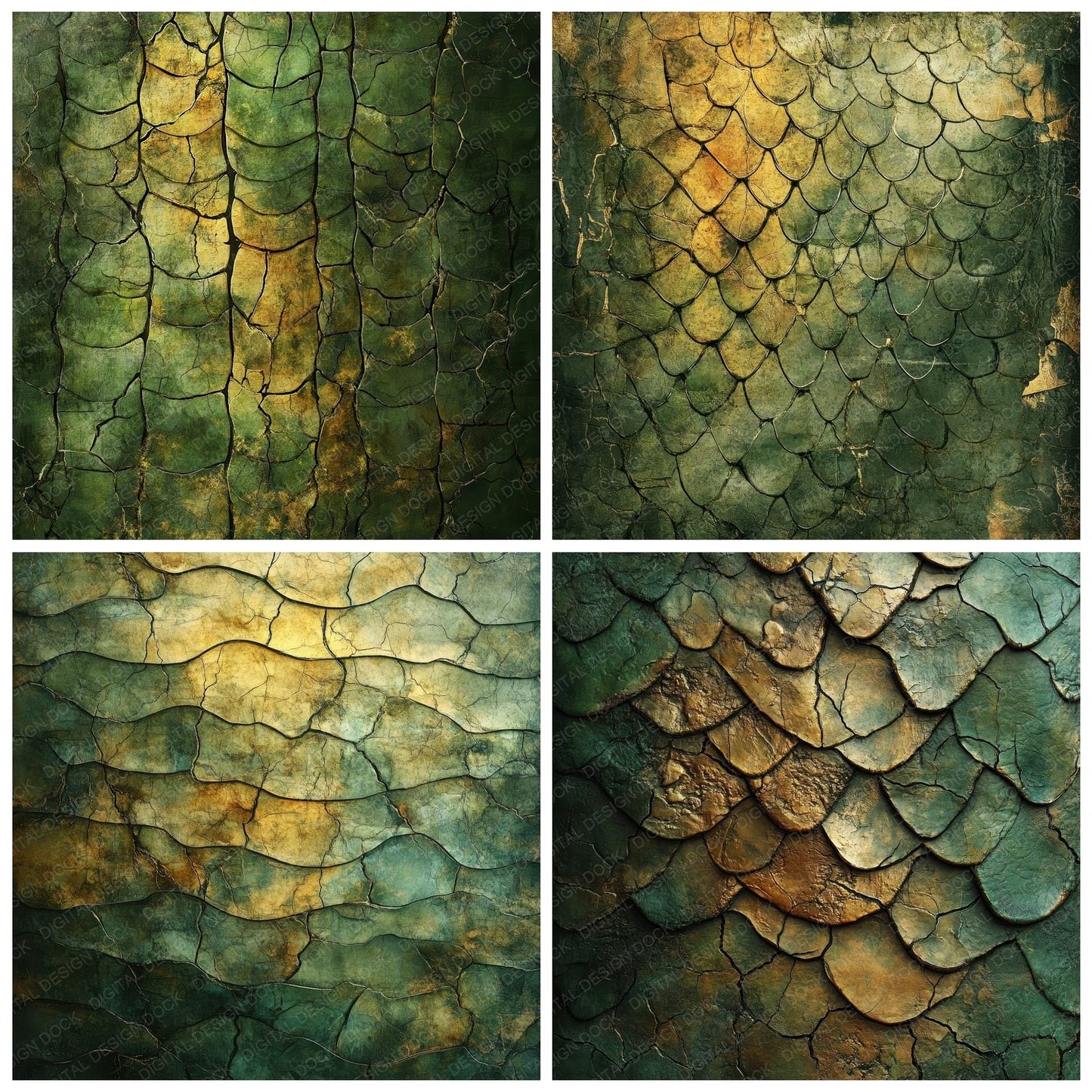 Serpent Moss Gold Digital Paper Pack (DDD003458)
