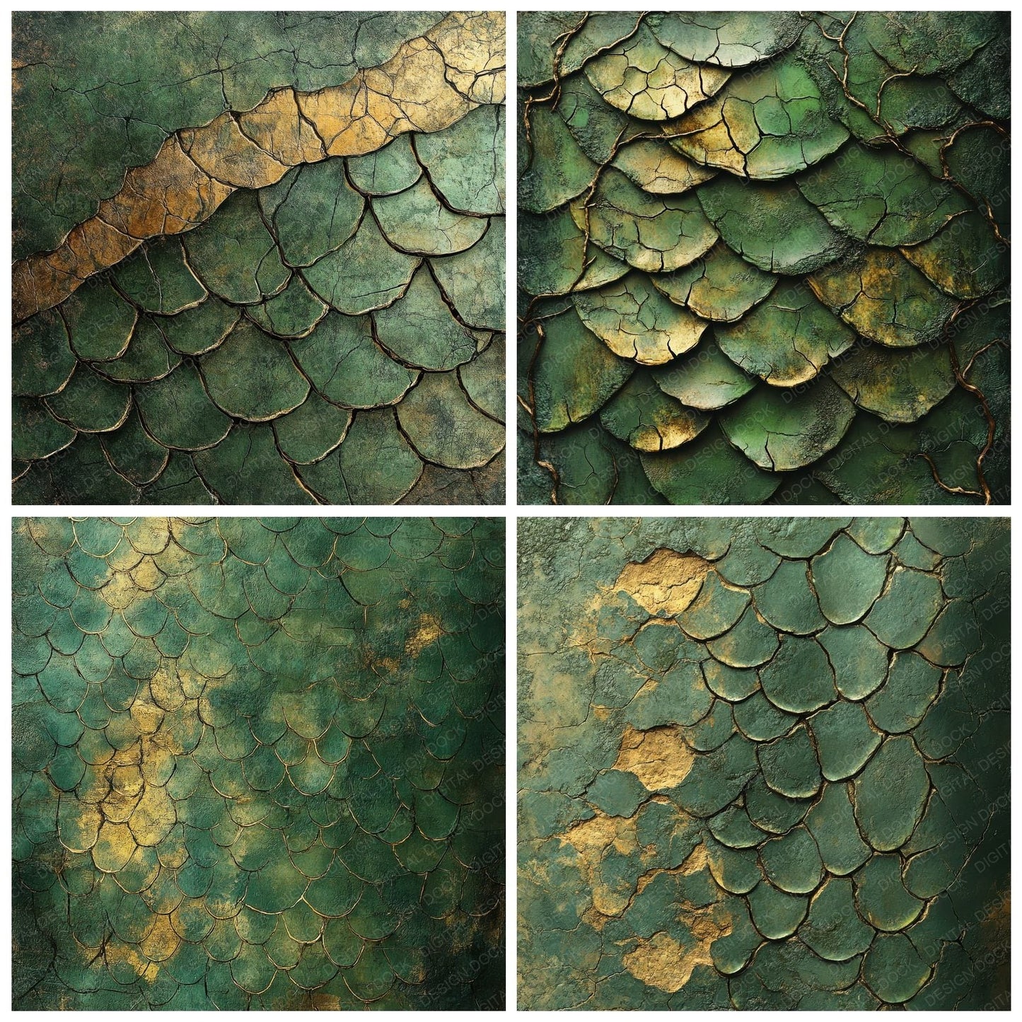 Serpent Moss Gold Digital Paper Pack (DDD003458)