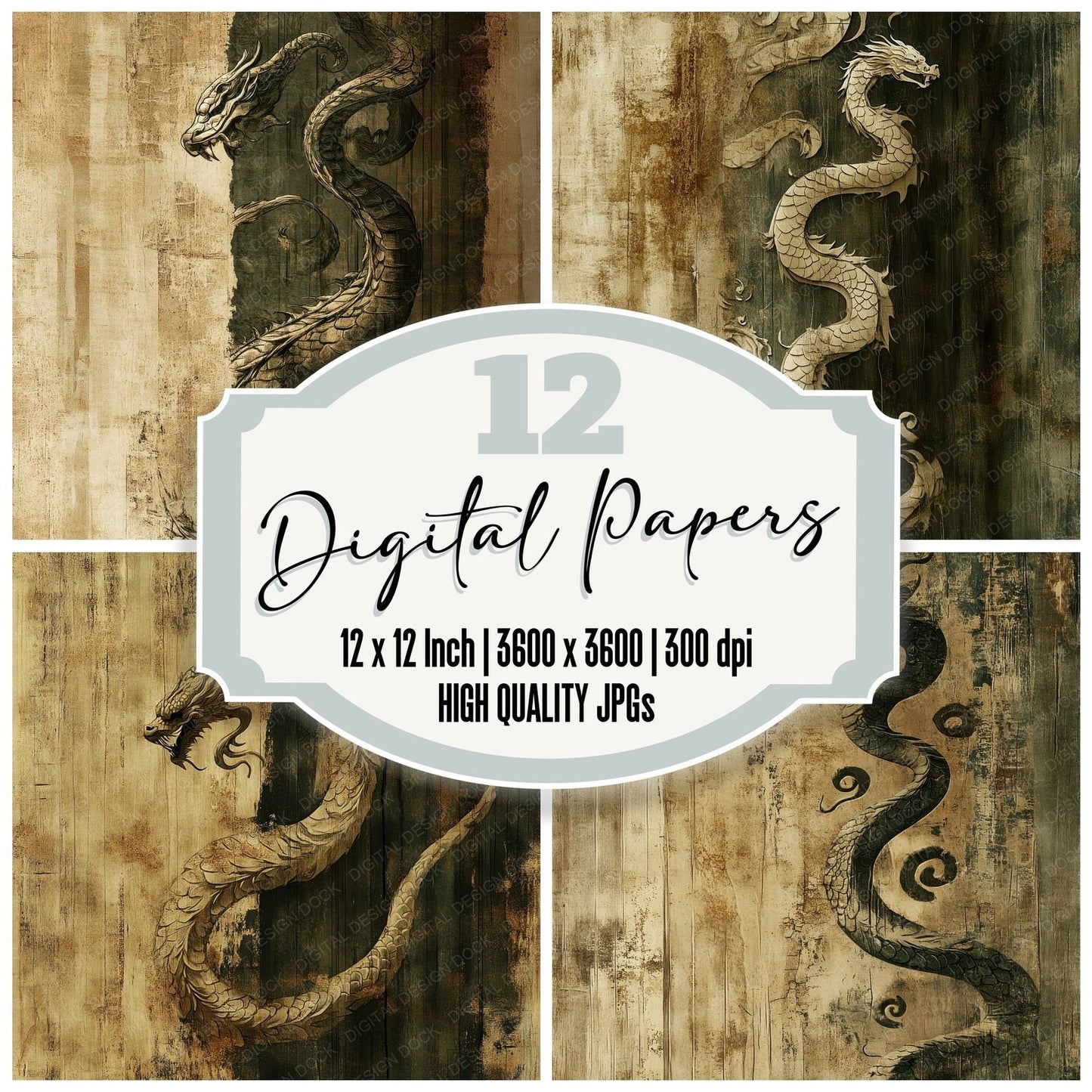 Serpent Temple Relic Digital Paper Pack (DDD003459)