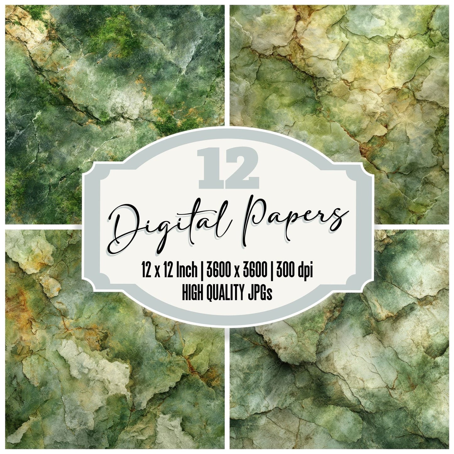 Serpentine Olive Mottled Digital Paper Pack (DDD003460)