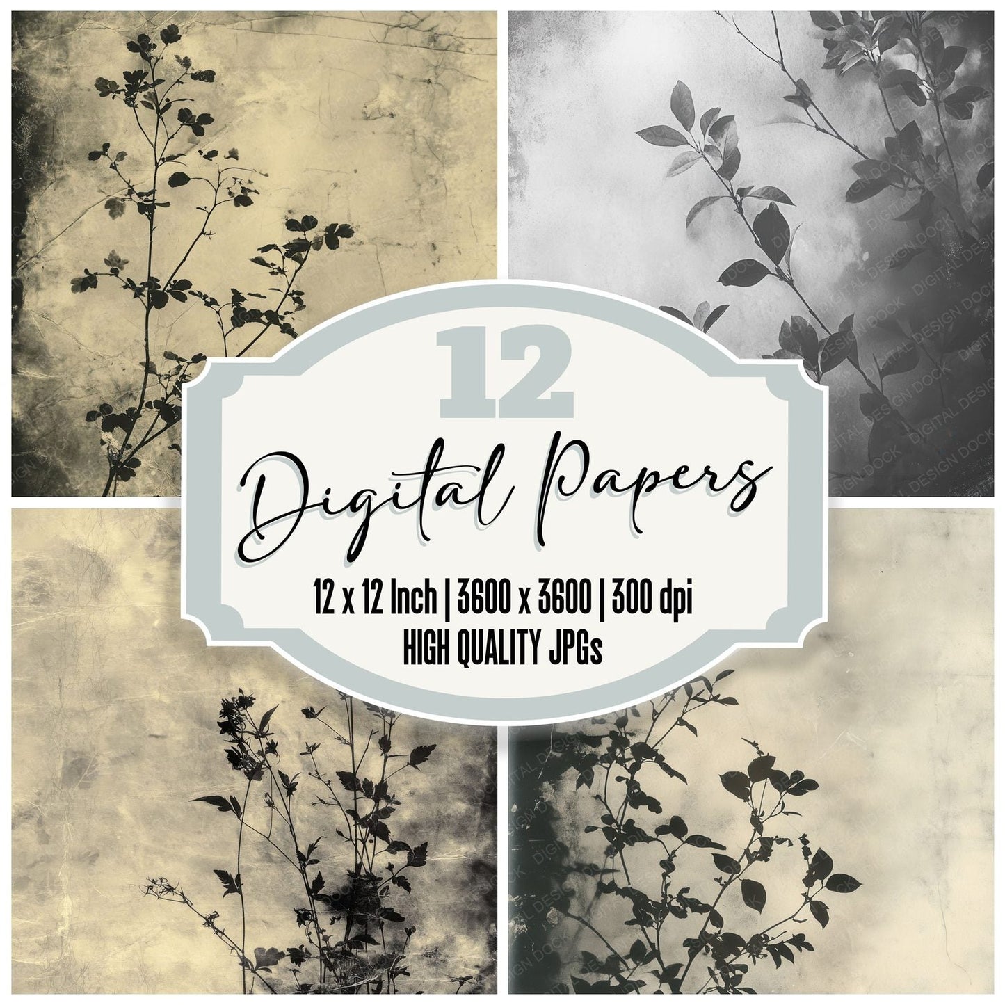Shadow Botanical Film Digital Paper Pack (DDD003462)