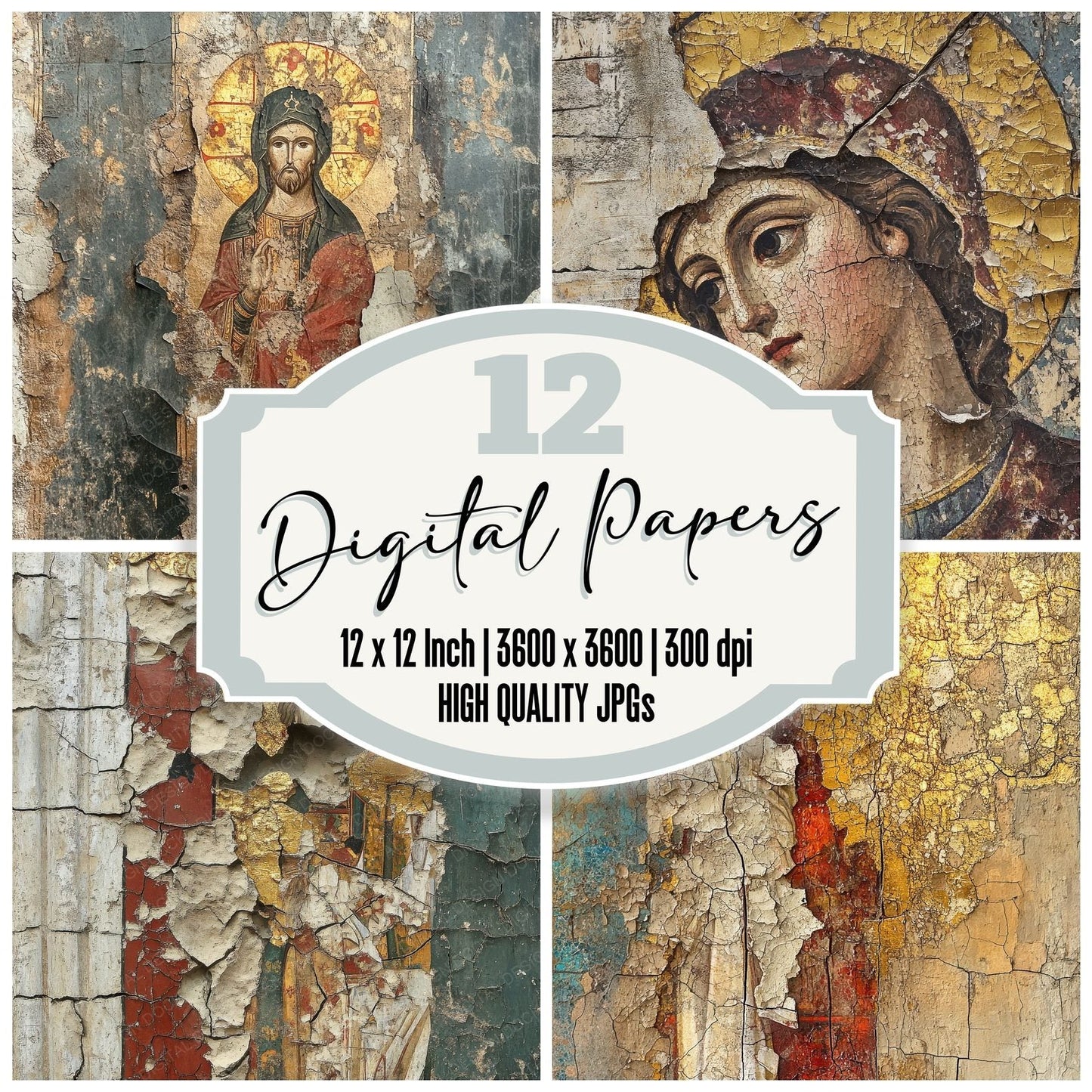 Shattered Byzantine Mosaics Digital Paper Pack (DDD003464)