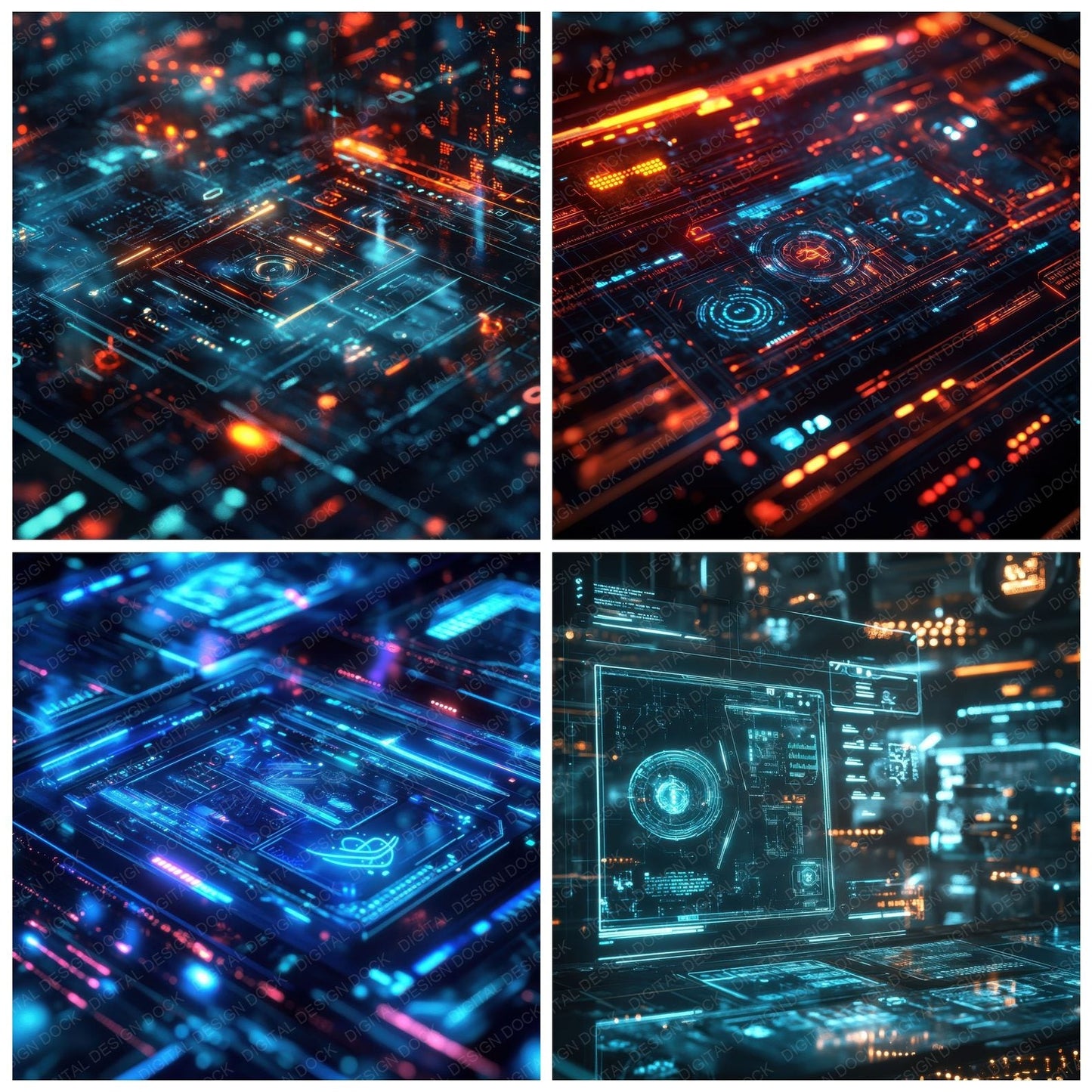 Shattered Holo Grid Digital Paper Pack (DDD003467)