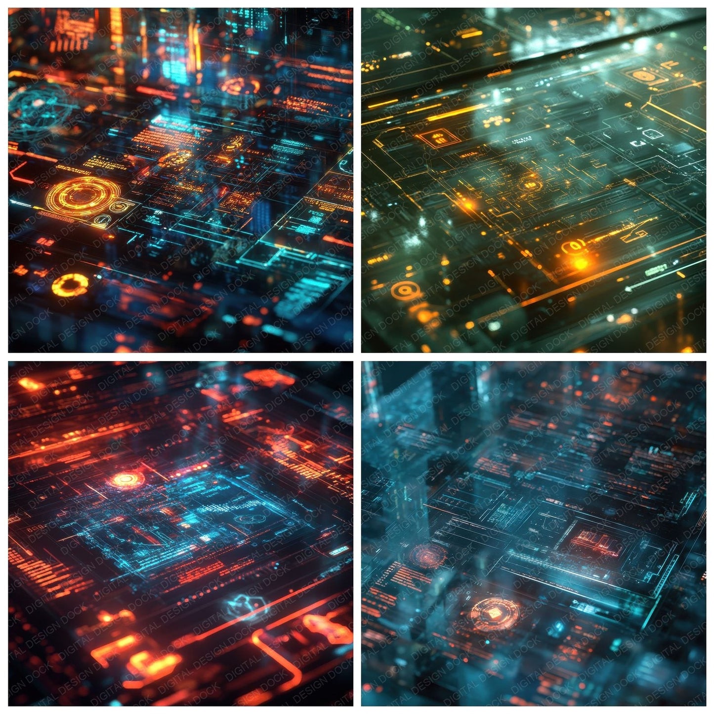 Shattered Holo Grid Digital Paper Pack (DDD003467)