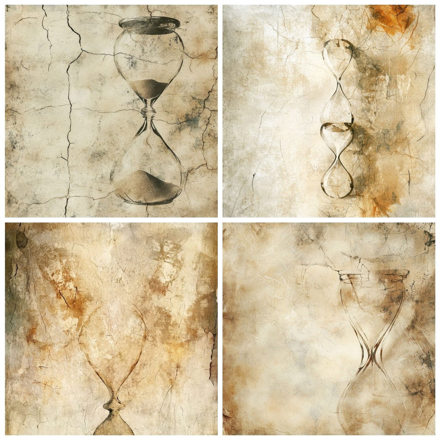 Shattered Hourglass Sand Background Digital Paper Pack (DDD003468)