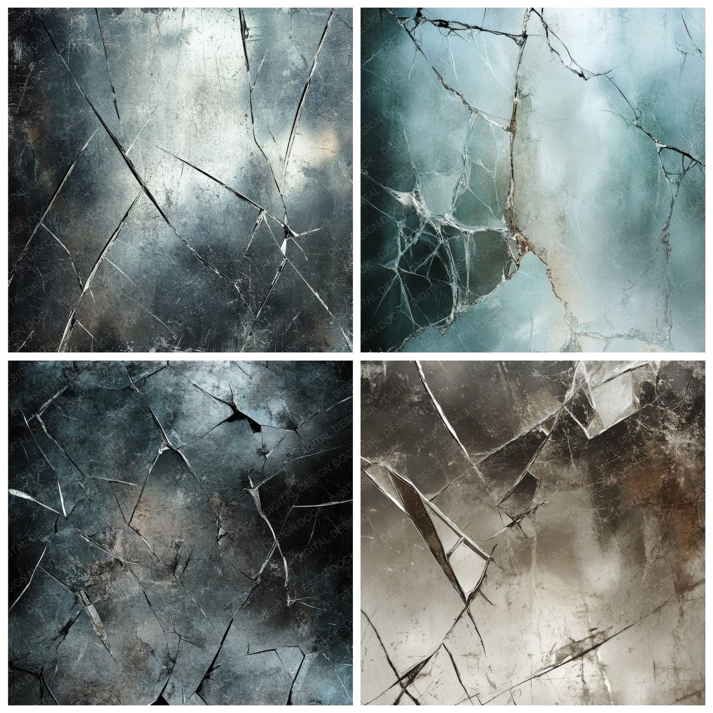 Shattered Mirror Dust Background Digital Paper Pack (DDD003469)
