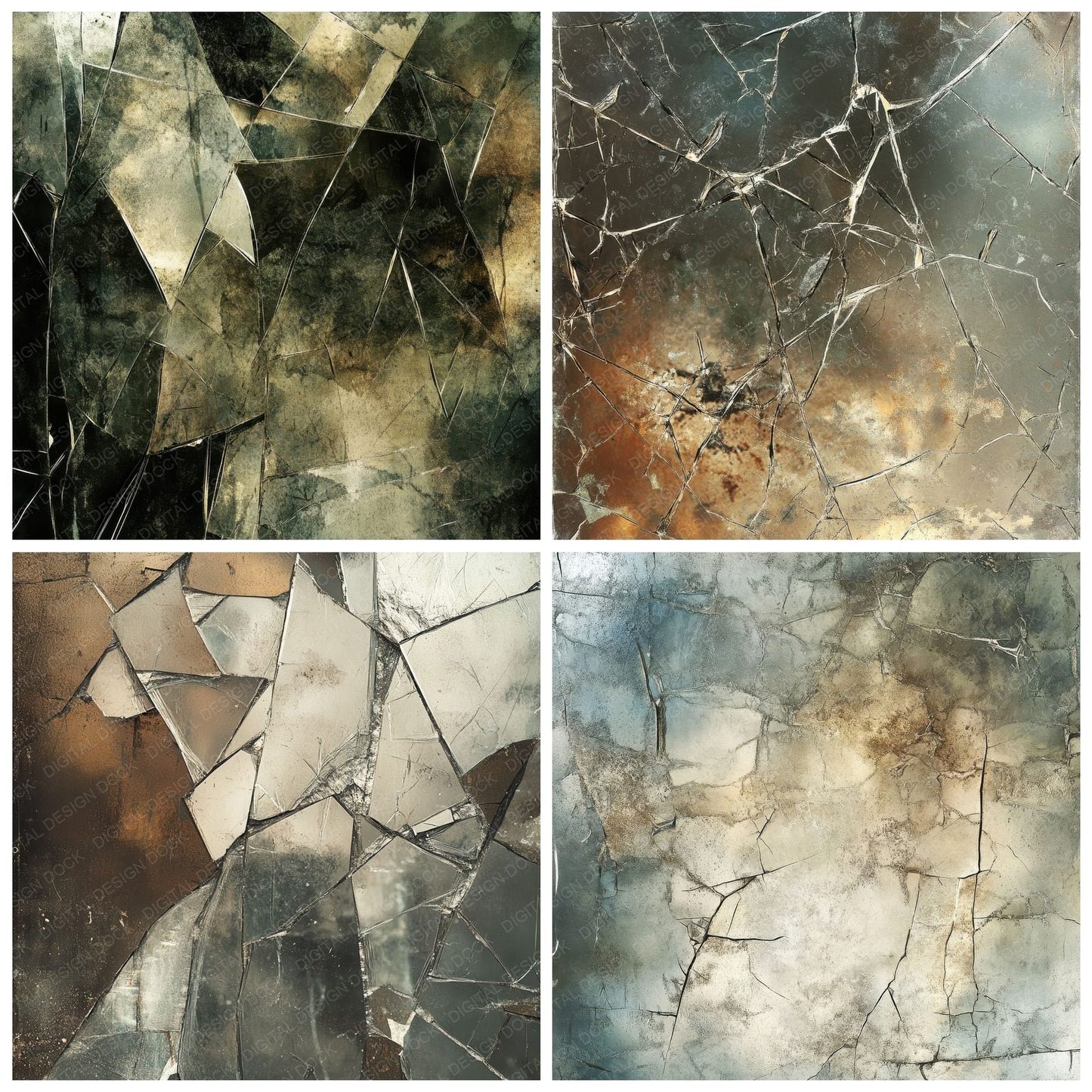 Shattered Mirror Dust Background Digital Paper Pack (DDD003469)