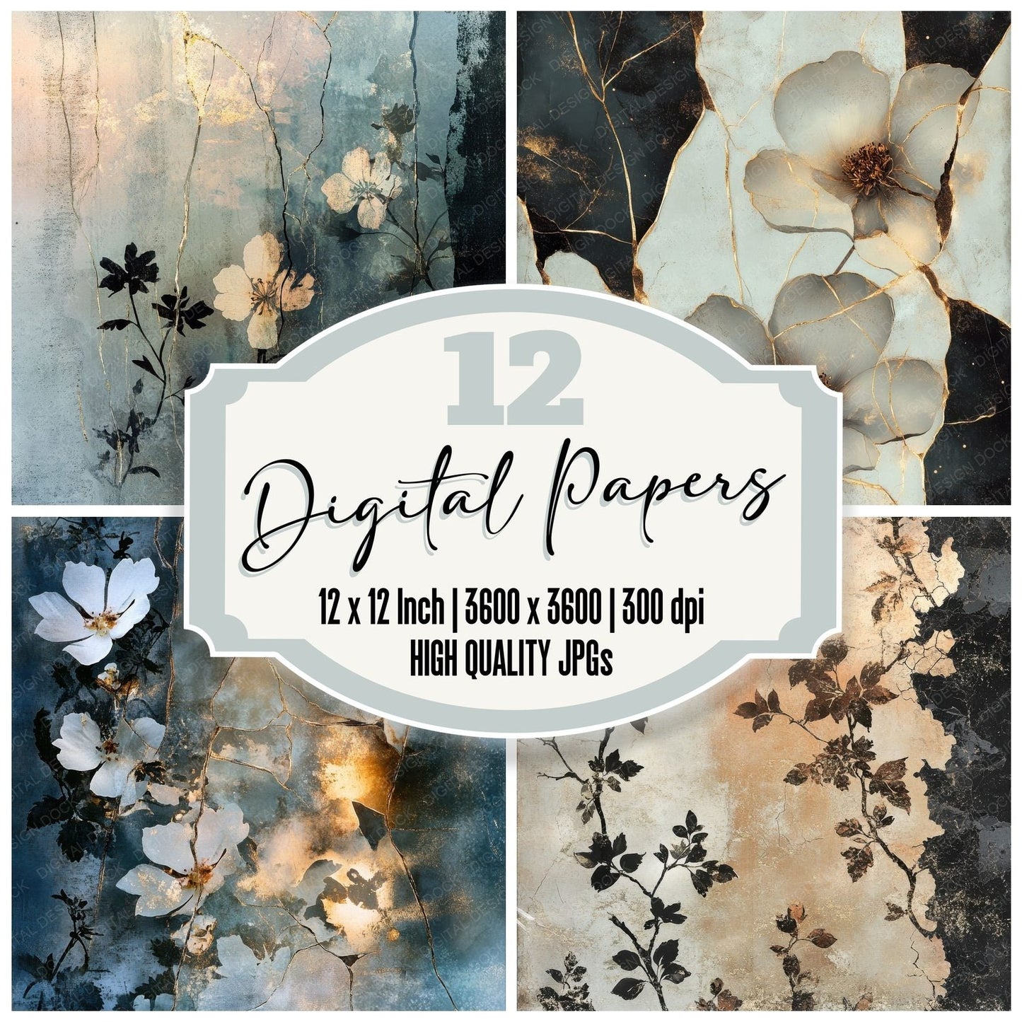 Shattered Petal Veil Digital Paper Pack (DDD003470)
