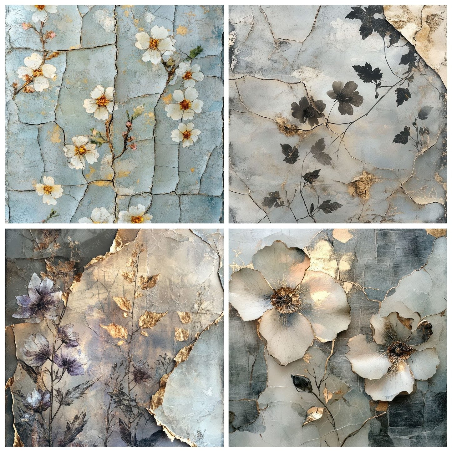 Shattered Petal Veil Digital Paper Pack (DDD003470)