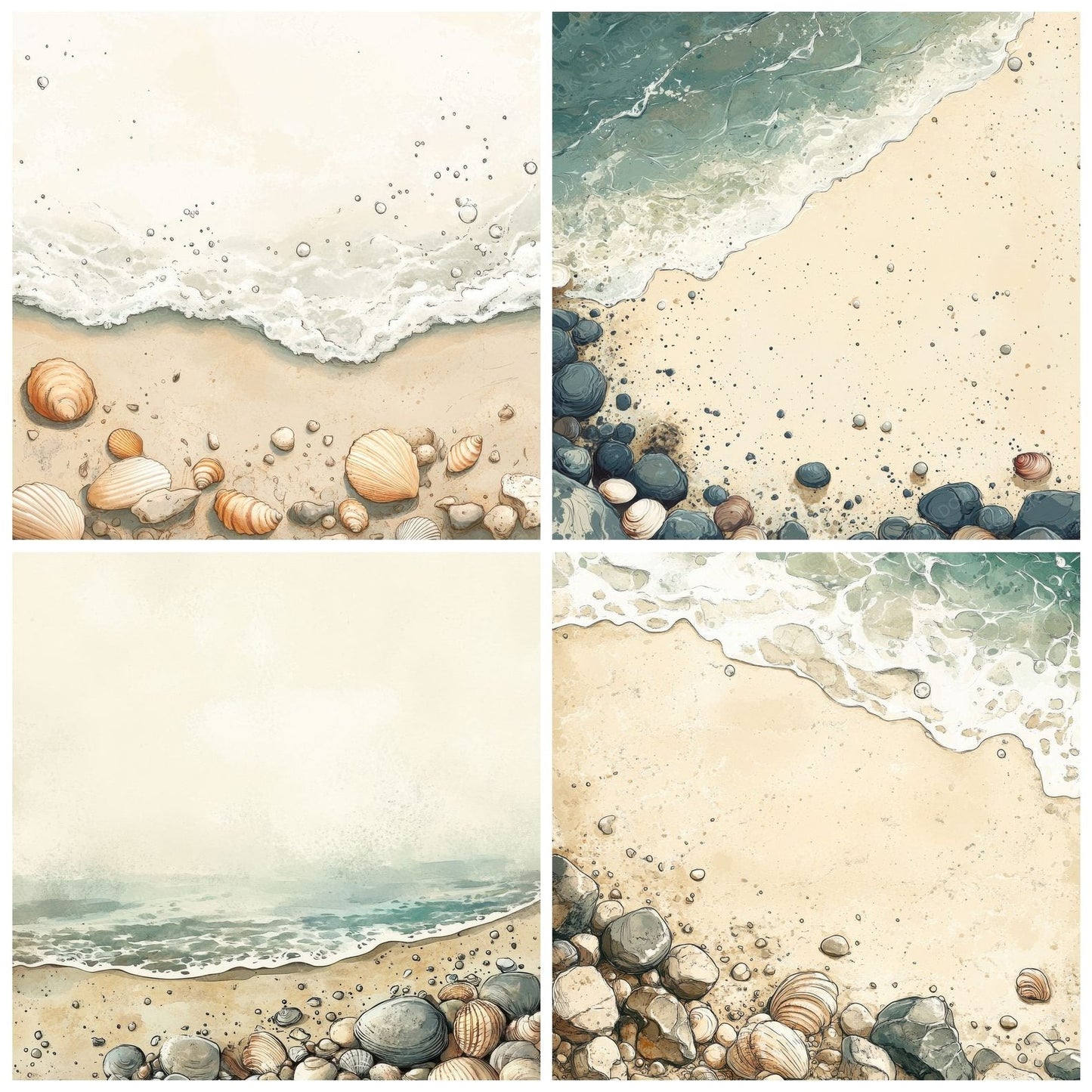 Shells Shoreline Haze Digital Paper Pack (DDD003472)