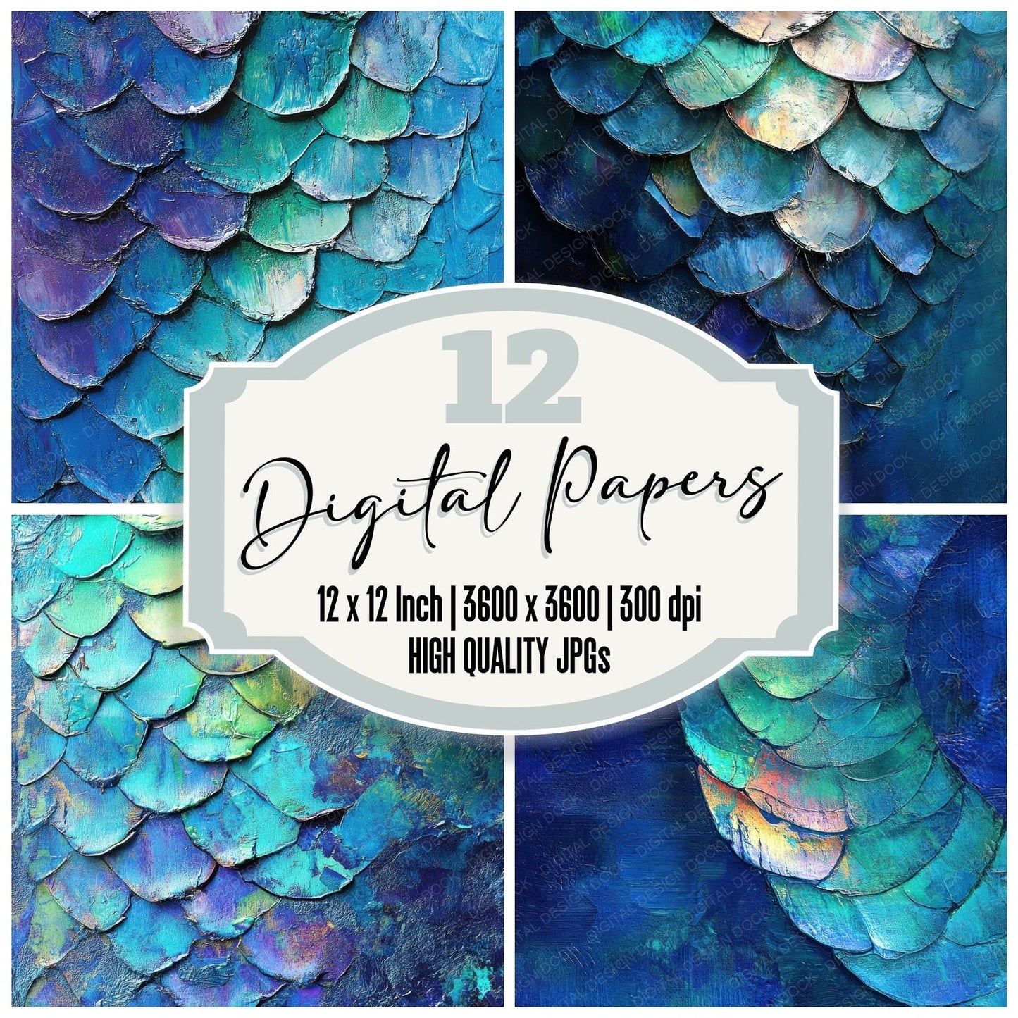 Shimmer Tail Close Digital Paper Pack (DDD003476)