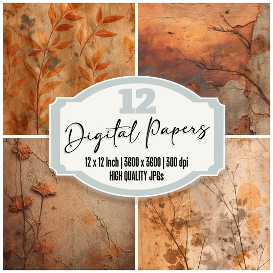 Sienna Leaf Wax Bark Texture Digital Paper Pack (DDD003483)