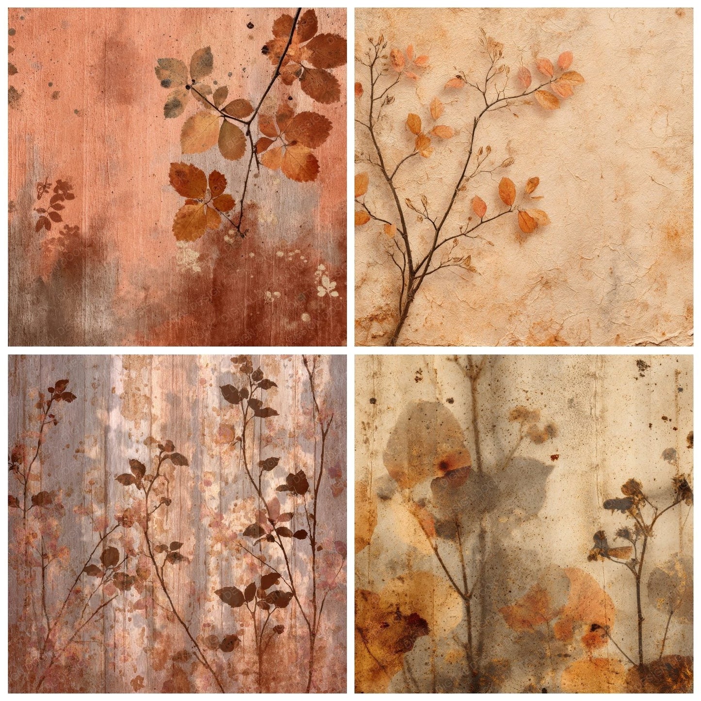 Sienna Leaf Wax Bark Texture Digital Paper Pack (DDD003483)